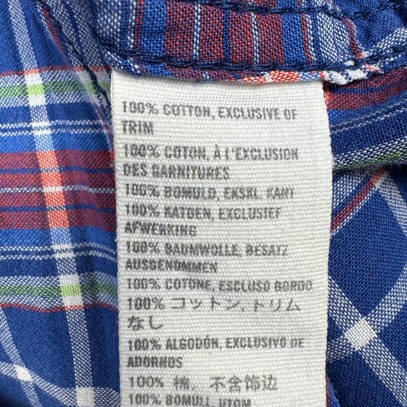 Abercrombie & Fitch Women’s Medium Y2K Plaid Button Up Shirt‎ Red Blue Cotton - Picture 7 of 10